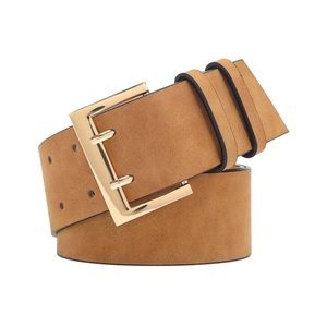 Faux Leather Belt, 29 to 35” waist, Camel
